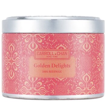 100% Beeswax Tin Candle - Golden Delights - (8x6) cm