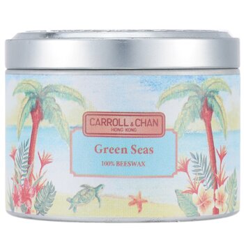 100% Beeswax Tin Candle - Green Seas - (8x6) cm