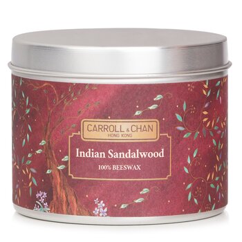 100% Beeswax Tin Candle - Indian Sandalwood - (8x6) cm