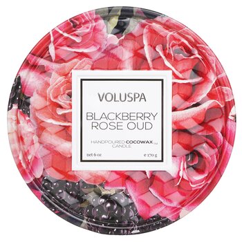2 Wick Tin Candle - Blackberry Rose Oud - 170g/6oz