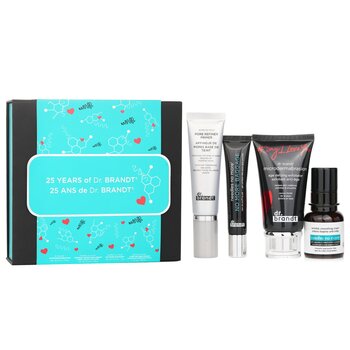 25 Years Of Dr. Brandt Kit: Microdermabrasion 60g+ Wrinkle Smoothing Cream 15g+ Pore Refiner Primer 30ml+ No More Baggage 15g - 4pcs