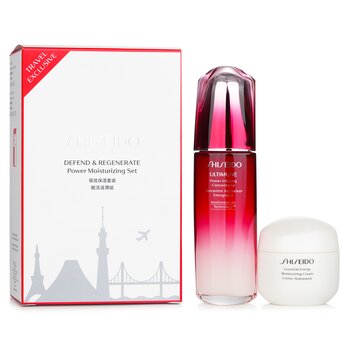 Defend & Regenerate Power Moisturizing Set: Ultimune Power Infusing Concentrate N 100ml + Essential Energy Moisturizing Cream 50 ml - 2pcs