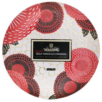 3 Wick Decorative Tin Candle - Spiced Goji Tarocco Orange - 340g/12oz