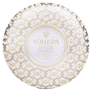 3 Wick Decorative Tin Candle - Suede Blanc - 340g/12oz
