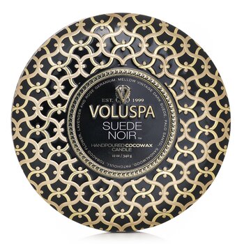 3 Wick Decorative Tin Candle - Suede Noir - 340g/12oz