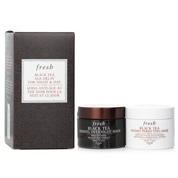 Black Tea Age-Delay For Night & Day Set: Black Tea Instant Perfecting Mask 100ml + Black Tea Firming Overnight Mask 100ml - 2x100ml/3.3oz