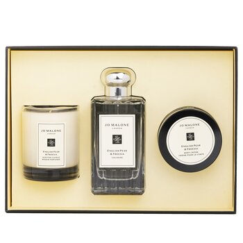 English Pear & Freesia Coffret: Cologne Spray 100ml/3.4oz + Body Cream 50ml/1.7oz + Scented Candle 4.78cm/1.88inches (Height) - 3pcs
