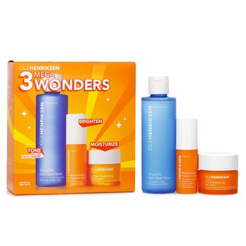 3 Mega Wonders Set: Banana Bright Vitamin C Serum 15ml + Glow2OH Dark Spot Toner 190ml + C-Rush Brightening Gel Crème 35ml - 3pcs