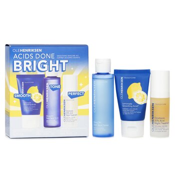Acids Done Bright Set: Lemonade Smoothing Scrub 30g + Glow2OH Dark Spot Toner 65ml + Dewtopia 20% Acid Night Treatment 15ml - 3pc
