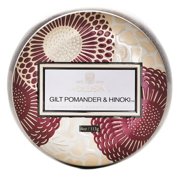 Mini Tin Candle - Gilt Pomander & Hinoki - 113g/4oz