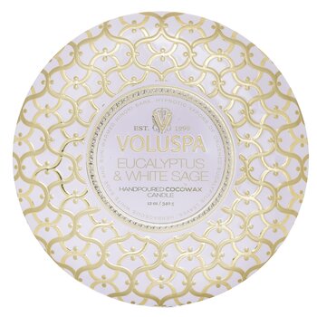 3 Wick Decorative Tin Candle - Eucalyptus & White Sage - 340g/12oz