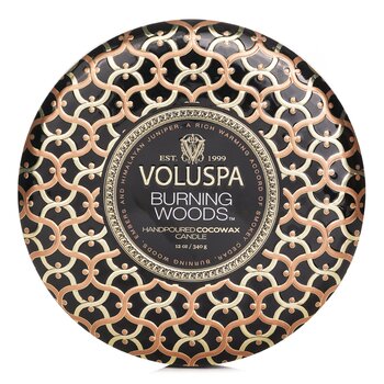 3 Wick Decorative Tin Candle - Burning Woods - 340g/12oz