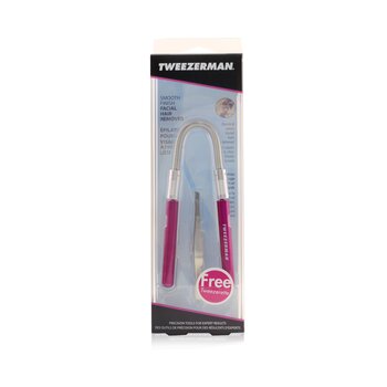 Smooth Finish Facial Hair Remover - Pink (With Stainless Slant Tweezerette) - 2pcs