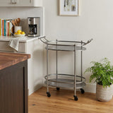 15 X 28 X 31 Bronze Antique Oval  Service Cart
