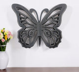 23" X 19" Black Butterfly Wood Hanging Dimensional Sculpture