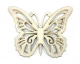 23" X 19" Light Yellow Butterfly Wood Hanging Dimensional Sculpture