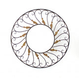 38" Bronze Metal Round Framed Accent Mirror