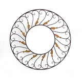 38" Bronze Metal Round Framed Accent Mirror
