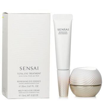 Sensai Total Eye Treatment Set: Refreshing Eye Essence + Melty Rich Eye Cream - 2pcs