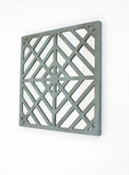 24" X 24" Blue Geometric Mirror Square Hanging Wall Decor