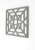 24" X 24" Gray Abstract Geometric Mirror Square Hanging Wall Decor