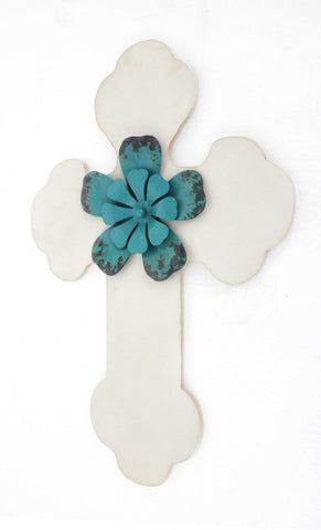 24" X 16" White Wood Cross