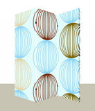 72" Blue Canvas Folding Three Panel Screen Room Divider