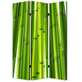 72" Green Canvas Folding Three Panel Screen Room Divider