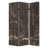 72" Gray Canvas Folding Three Panel Screen Room Divider