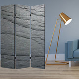 72" Gray Canvas Folding Three Panel Screen Room Divider