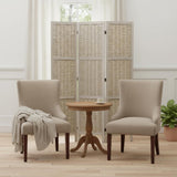 67" Beige Solid Wood Panel Screen Room Divider
