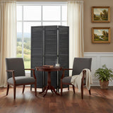 67" Black Solid Wood Panel Screen Room Divider