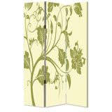 72" Green Canvas Folding Three Panel Screen Room Divider