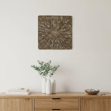 19" X 19" X 2" Brown Square Rotten Wood  Wall Decor