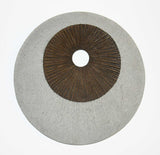 27" X 27" X 3" Brown & Gray Round Double Layer Ribbed  Wall Decor