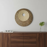 19" X 19" X 2.5" Brown Round Double Layer Ribbed  Wall Plaque
