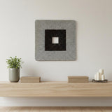 Brown & Gray Square Ribbed Minimalistic Wall Art