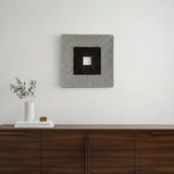 19" X 19" X 2.5" Modern Brown And Gray Ribbed Square Wall Art