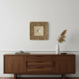 19" X 19" Brown Geometric Sandstone Square Hanging Wall Decor