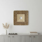 26" X 26" X 2" Brown Concave Square Double Layer Ribbed  Wall Plaque