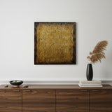 24" X 24" X 1" Raw Wood Look Gold Finish Square Wall Art Medium