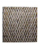 36" X 36" Silver Square Abstract Hanging Dimensional Sculpture