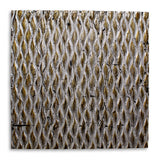 36" X 36" Silver Square Abstract Hanging Dimensional Sculpture
