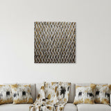 36" X 36" Silver Square Abstract Hanging Dimensional Sculpture