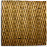 36" X 36" Gold Abstract Wood Hanging Dimensional Sculpture