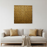 36" X 36" Gold Abstract Wood Hanging Dimensional Sculpture