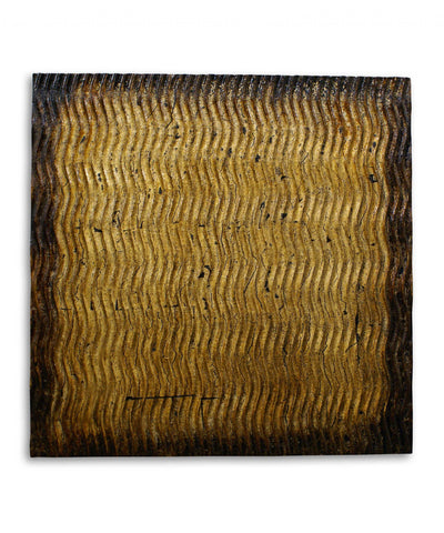 36" X 36" Bronze Square Abstract Hanging Dimensional Sculpture