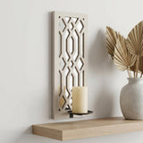 6" White Wood Wall Sconce Candle Holder