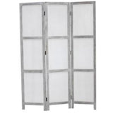 67" Gray Folding Three Panel Screen Room Divider