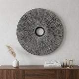 30" X 30" Contemporary Grey Round Rib Wall Art